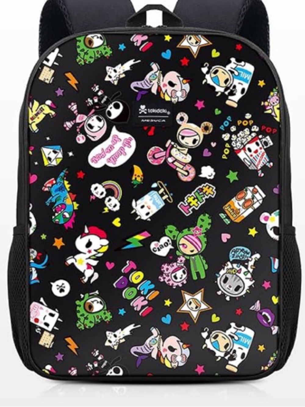 NEW tokidoki Black Backpack with Multicolor Character Print